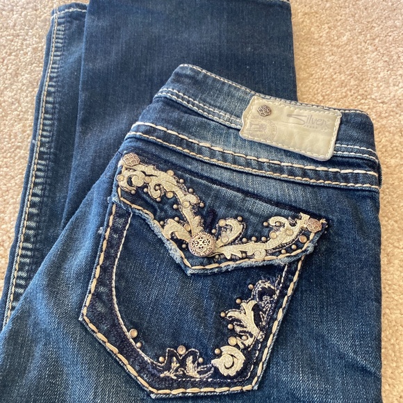 Silver Suki Flap 17” jeans - Picture 1 of 5